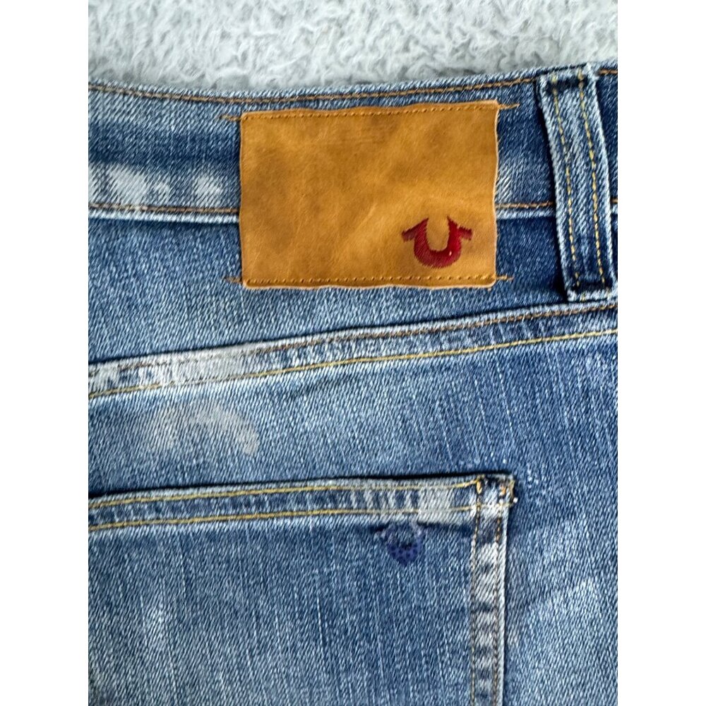 True Religion Womens Lauren Denim Shorts Size 28 Distressed Look Made In Italy N - Picture 15 of 16